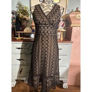 Loft Empire Waist Lace Dress Size 2 Pet Dark Romantic Feminine Boho Occasion